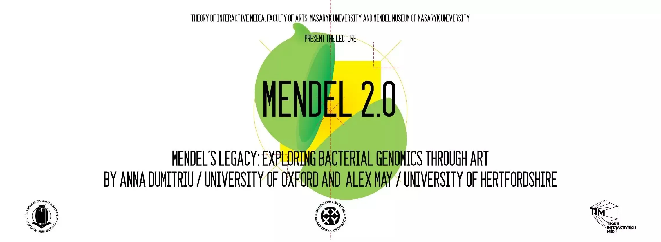 Promotional image for the Mendel's Legacy lecture at the Mendel Museum in Brno.